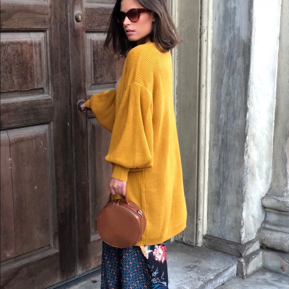 🆕Gavin Mustard Yellow Slouchy Oversized Cardigan - Picture 7 of 7